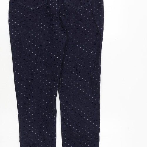Marks and Spencer Womens Blue Geometric Cotton Skinny Jeans Size 8 Regular Zip