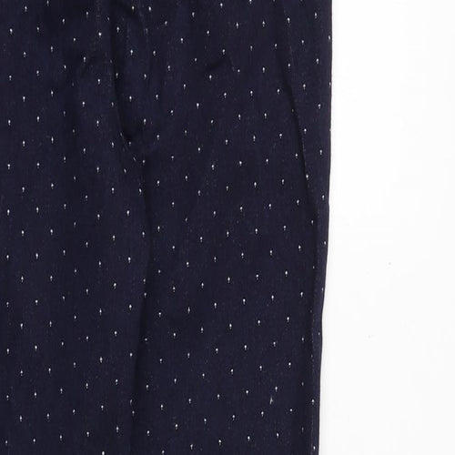 Marks and Spencer Womens Blue Geometric Cotton Skinny Jeans Size 8 Regular Zip