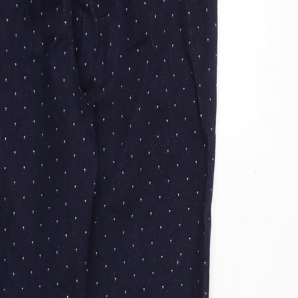 Marks and Spencer Womens Blue Geometric Cotton Skinny Jeans Size 8 Regular Zip