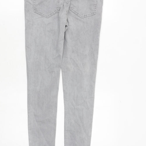 Pull&Bear Womens Grey Cotton Skinny Jeans Size 10 Regular Zip