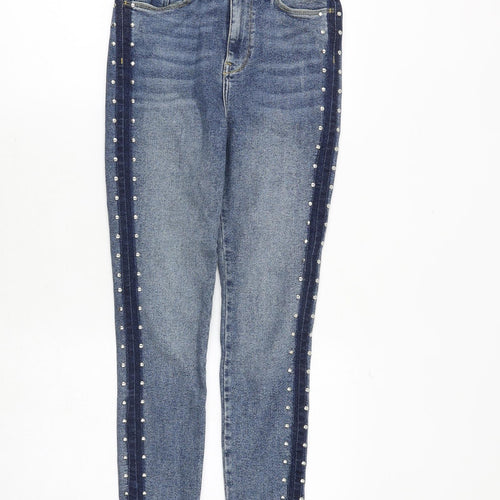 River Island Womens Blue Cotton Skinny Jeans Size 8 Regular Zip