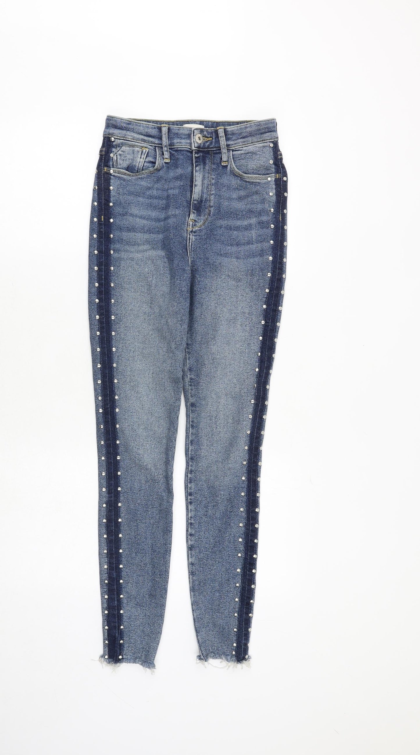 River Island Womens Blue Cotton Skinny Jeans Size 8 Regular Zip