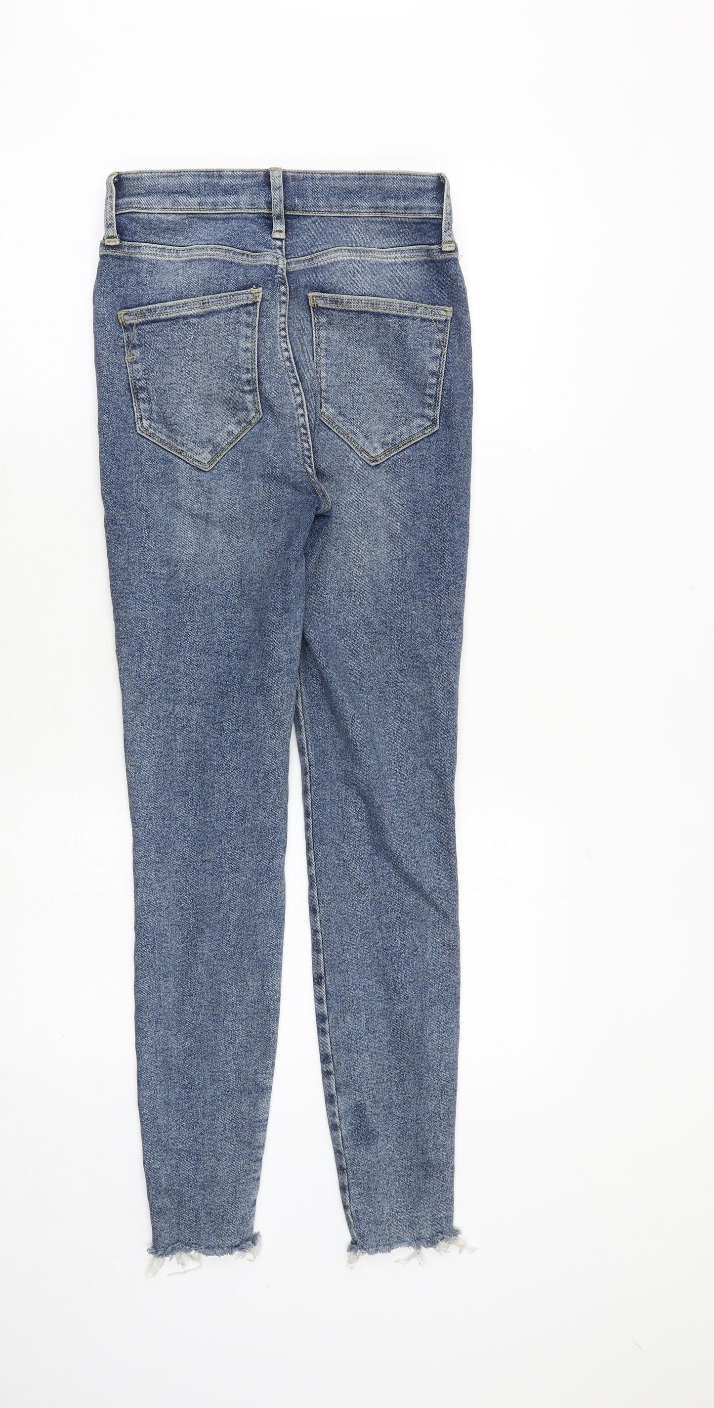 River Island Womens Blue Cotton Skinny Jeans Size 8 Regular Zip