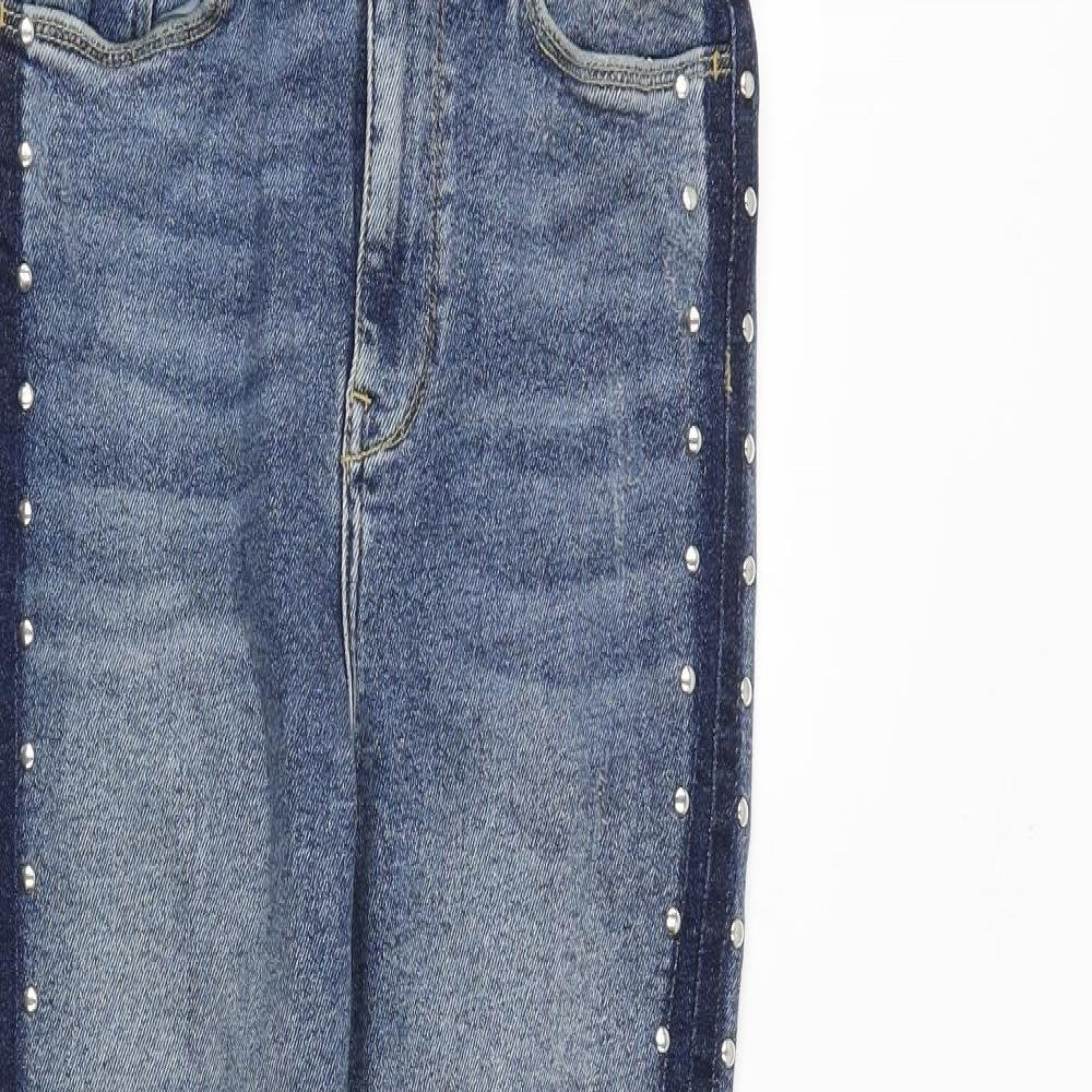 River Island Womens Blue Cotton Skinny Jeans Size 8 Regular Zip