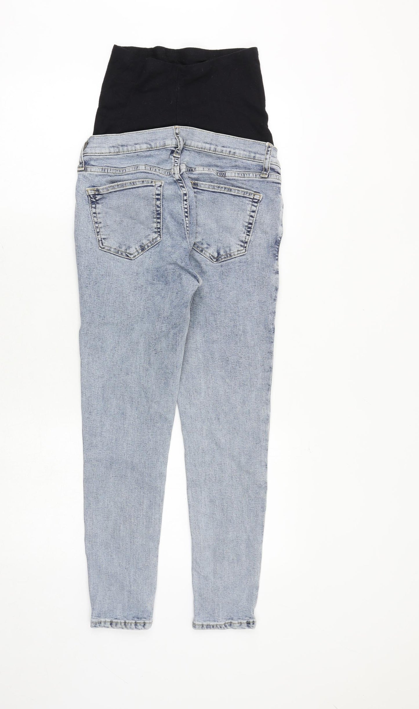 Topshop Womens Blue Cotton Skinny Jeans Size 26 in Regular Zip