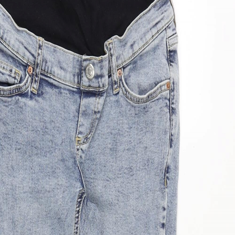 Topshop Womens Blue Cotton Skinny Jeans Size 26 in Regular Zip