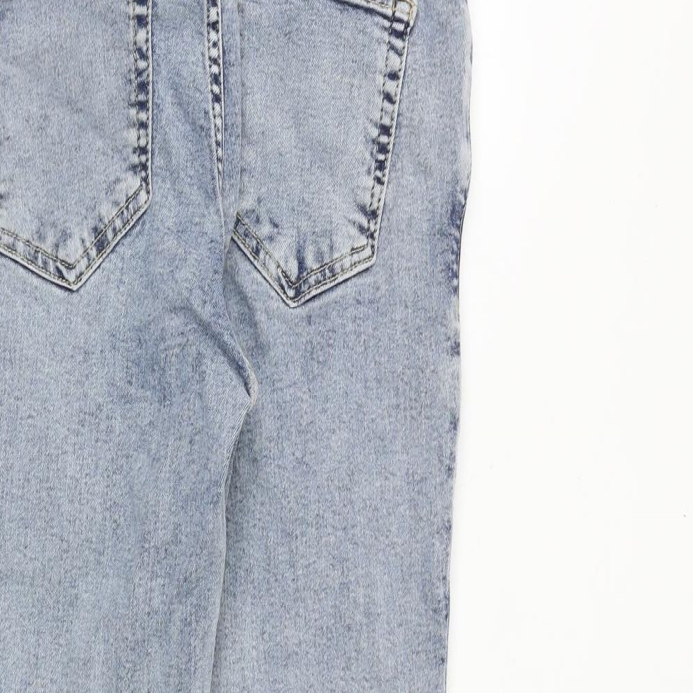 Topshop Womens Blue Cotton Skinny Jeans Size 26 in Regular Zip