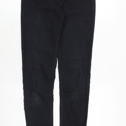 Topshop Womens Black Cotton Skinny Jeans Size 26 in Regular Zip