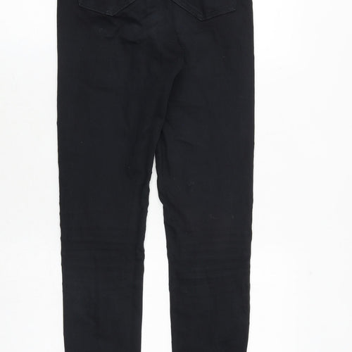 Topshop Womens Black Cotton Skinny Jeans Size 26 in Regular Zip