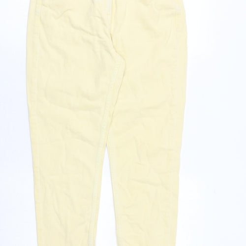 NEXT Womens Yellow Cotton Mom Jeans Size 8 Regular Zip