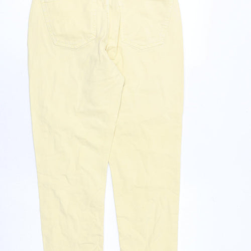 NEXT Womens Yellow Cotton Mom Jeans Size 8 Regular Zip