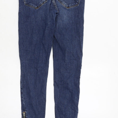 Mango Womens Blue Cotton Skinny Jeans Size 4 Regular Zip