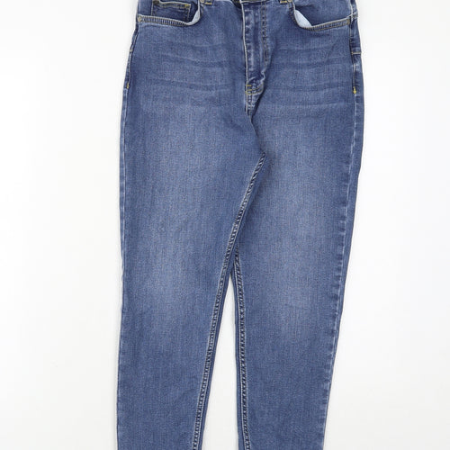 Boohoo Womens Blue Cotton Skinny Jeans Size 10 Regular Zip