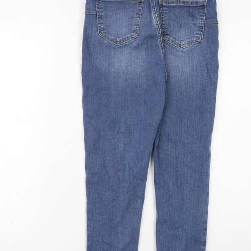 Boohoo Womens Blue Cotton Skinny Jeans Size 10 Regular Zip