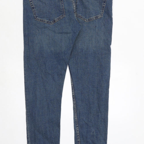 Zara Mens Blue Cotton Skinny Jeans Size 32 in Regular Zip