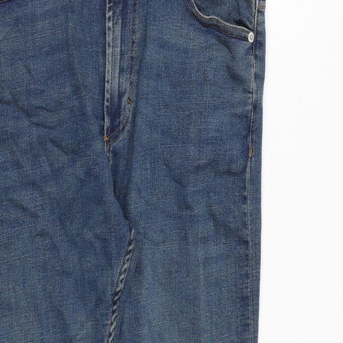 Zara Mens Blue Cotton Skinny Jeans Size 32 in Regular Zip
