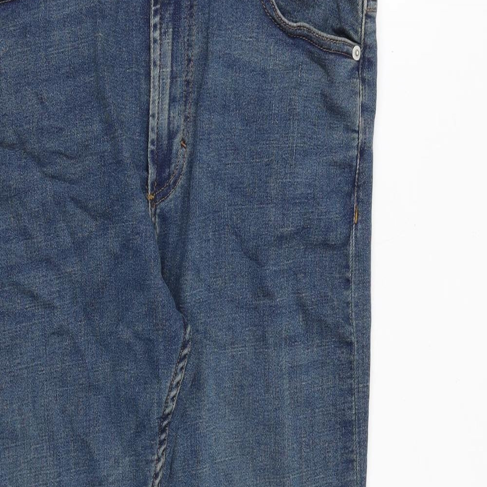 Zara Mens Blue Cotton Skinny Jeans Size 32 in Regular Zip