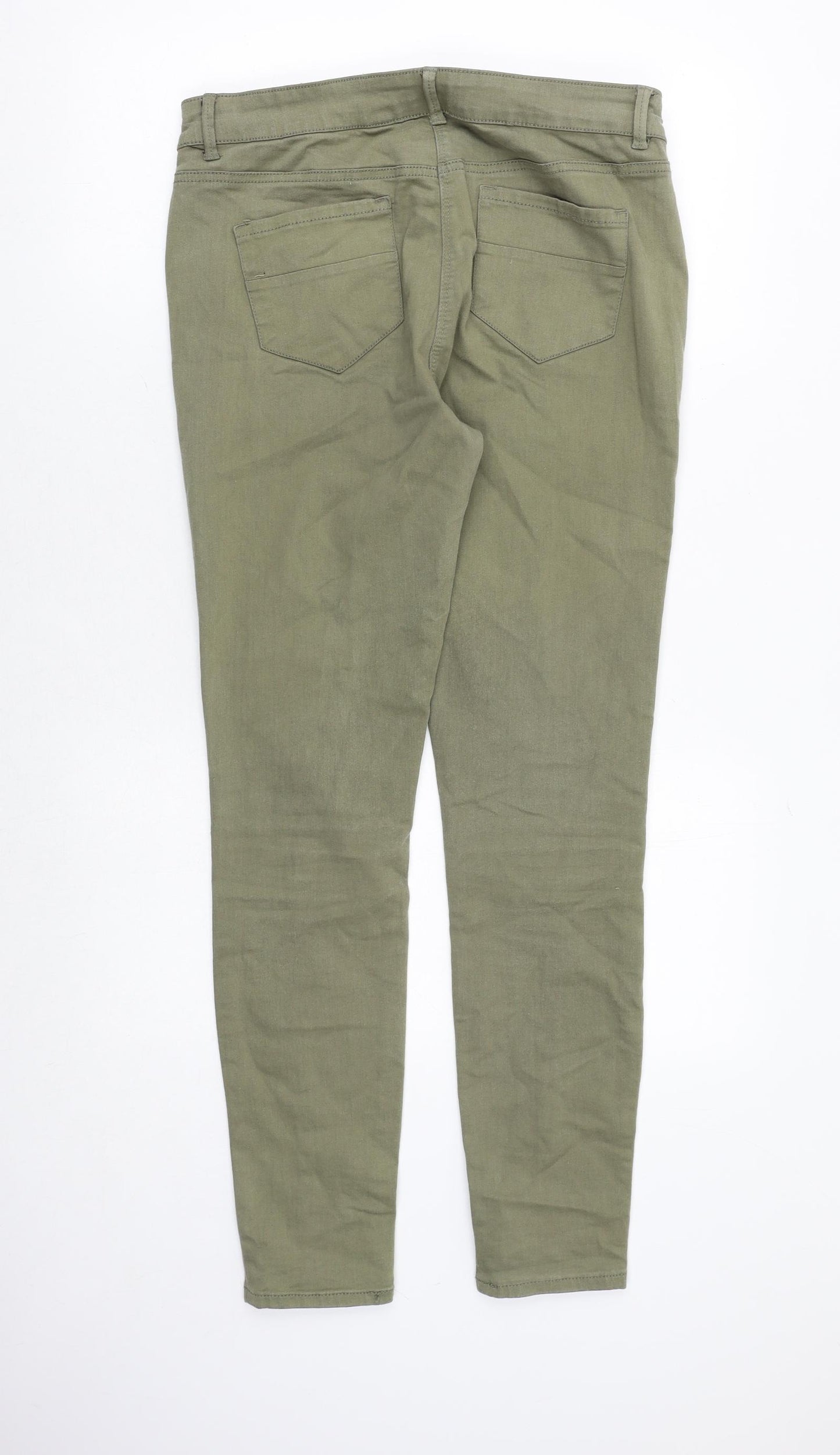 NEXT Womens Green Polyester Skinny Jeans Size 12 Regular Zip