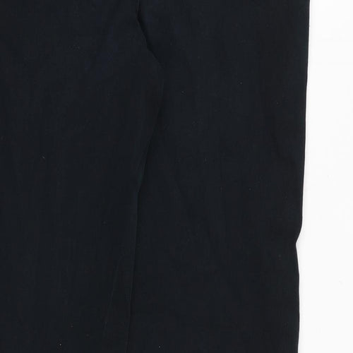 Marks and Spencer Womens Black Cotton Trousers Size 10 Regular Zip