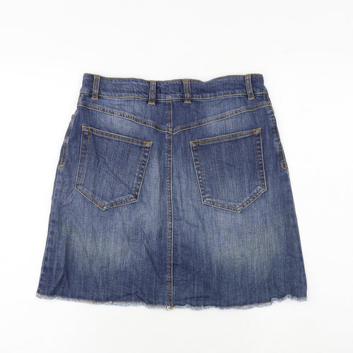 Baukjen Womens Blue Polyester A-Line Skirt Size 8 Zip