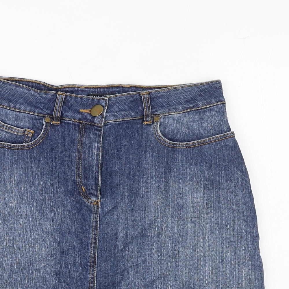 Baukjen Womens Blue Polyester A-Line Skirt Size 8 Zip