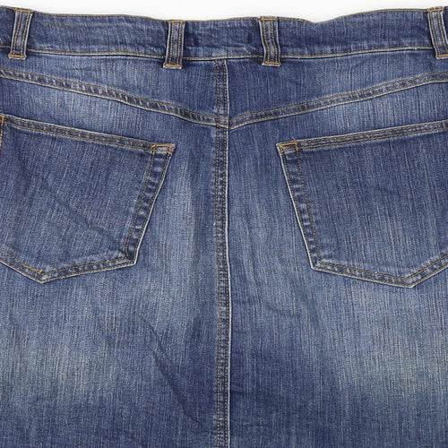 Baukjen Womens Blue Polyester A-Line Skirt Size 8 Zip