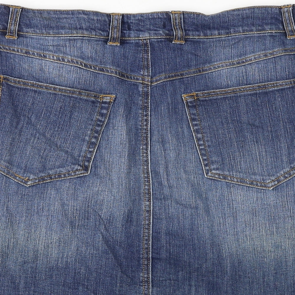 Baukjen Womens Blue Polyester A-Line Skirt Size 8 Zip