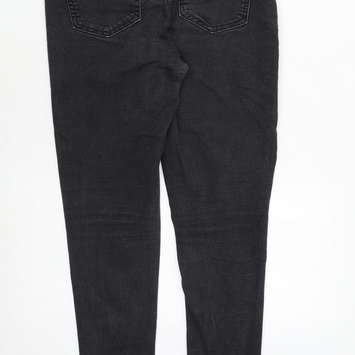 Marks and Spencer Womens Black Cotton Skinny Jeans Size 12 Regular Zip