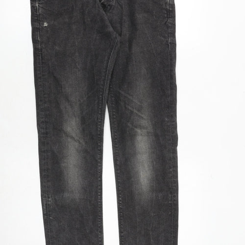 H&M Mens Grey Cotton Straight Jeans Size 30 in Regular Button