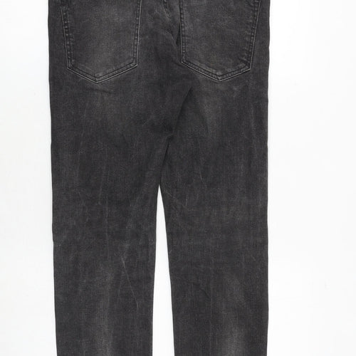 H&M Mens Grey Cotton Straight Jeans Size 30 in Regular Button