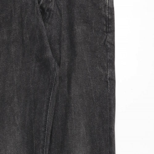 H&M Mens Grey Cotton Straight Jeans Size 30 in Regular Button