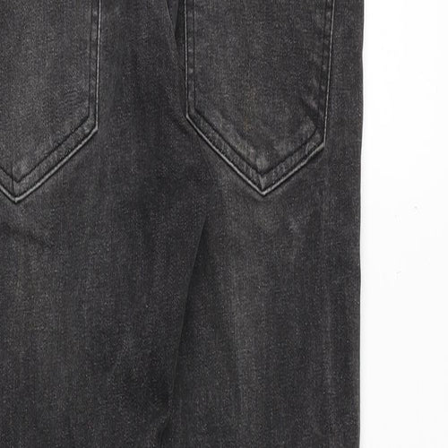 H&M Mens Grey Cotton Straight Jeans Size 30 in Regular Button