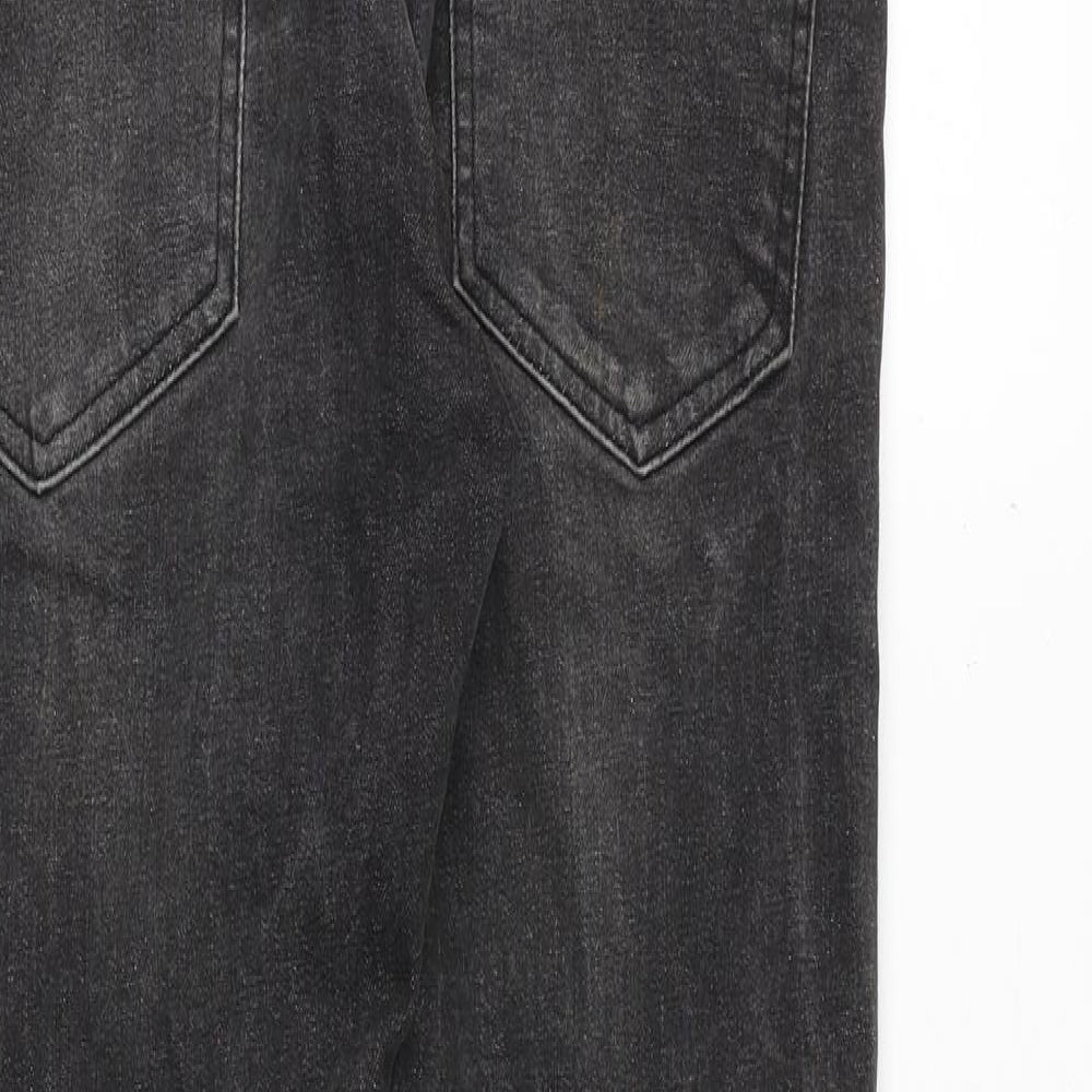 H&M Mens Grey Cotton Straight Jeans Size 30 in Regular Button