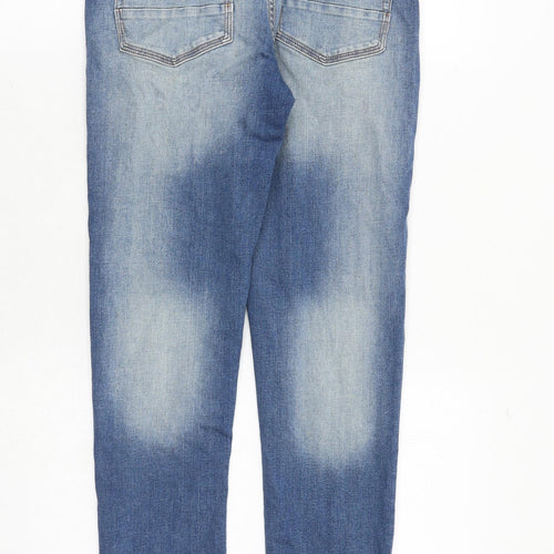 NEXT Boys Blue Cotton Skinny Jeans Size 14 Years Regular Zip