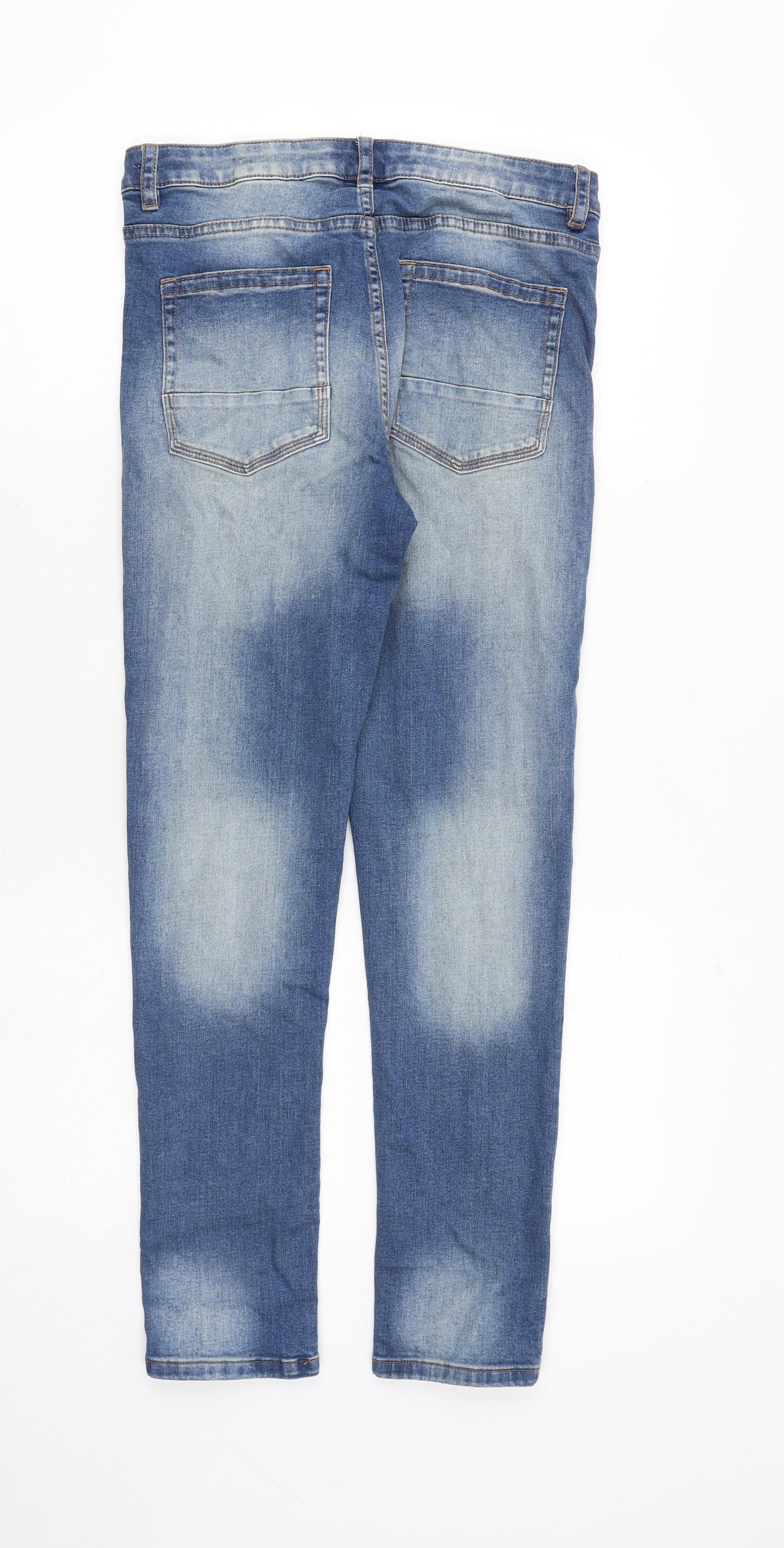 NEXT Boys Blue Cotton Skinny Jeans Size 14 Years Regular Zip