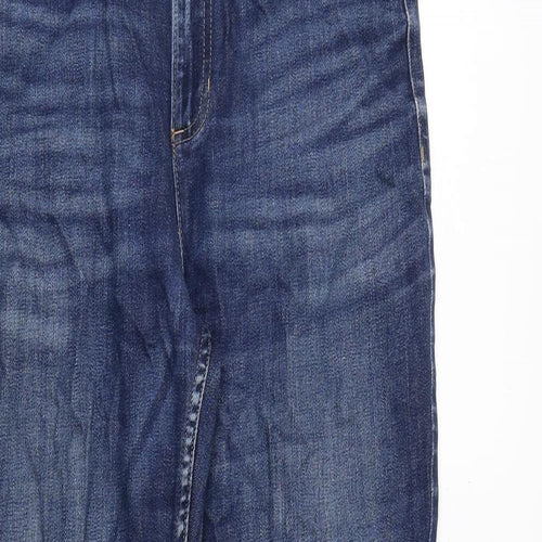 Marks and Spencer Womens Blue Cotton Bootcut Jeans Size 12 Slim Zip