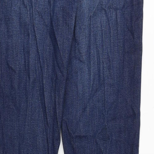 Marks and Spencer Womens Blue Cotton Bootcut Jeans Size 12 Slim Zip