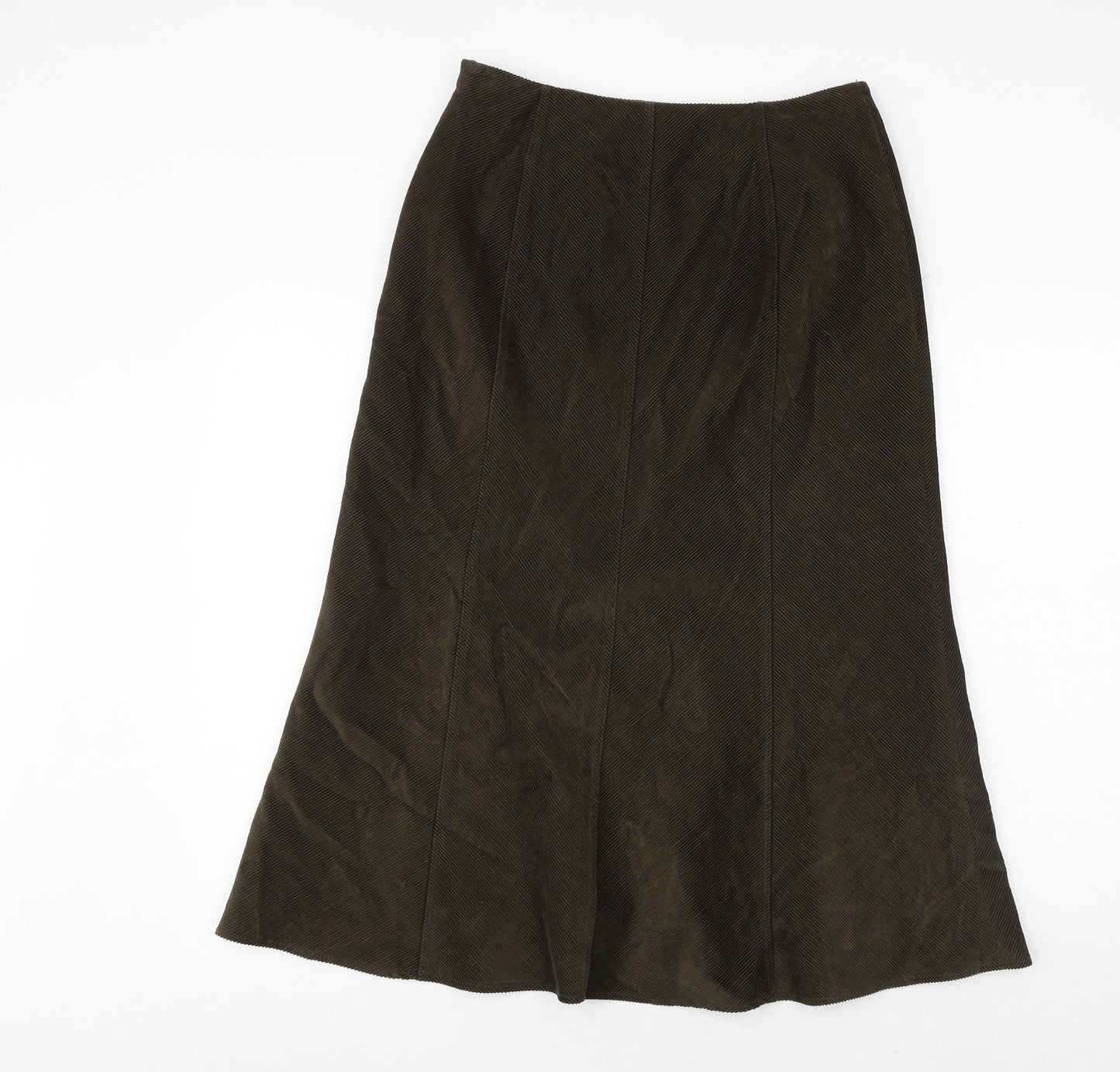 Per Una Womens Green Polyester Swing Skirt Size 12 Zip