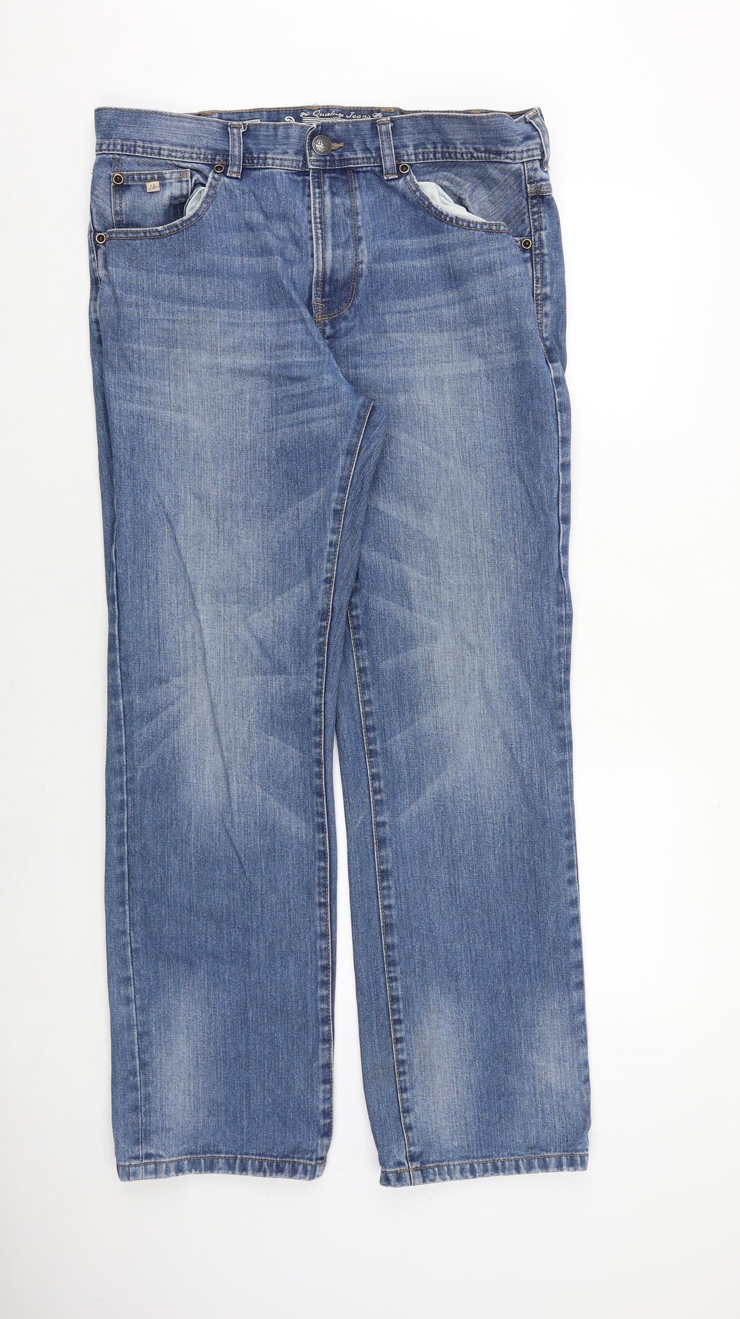 MANTARAY PRODUCTS Mens Blue Cotton Straight Jeans Size 34 in Regular Zip