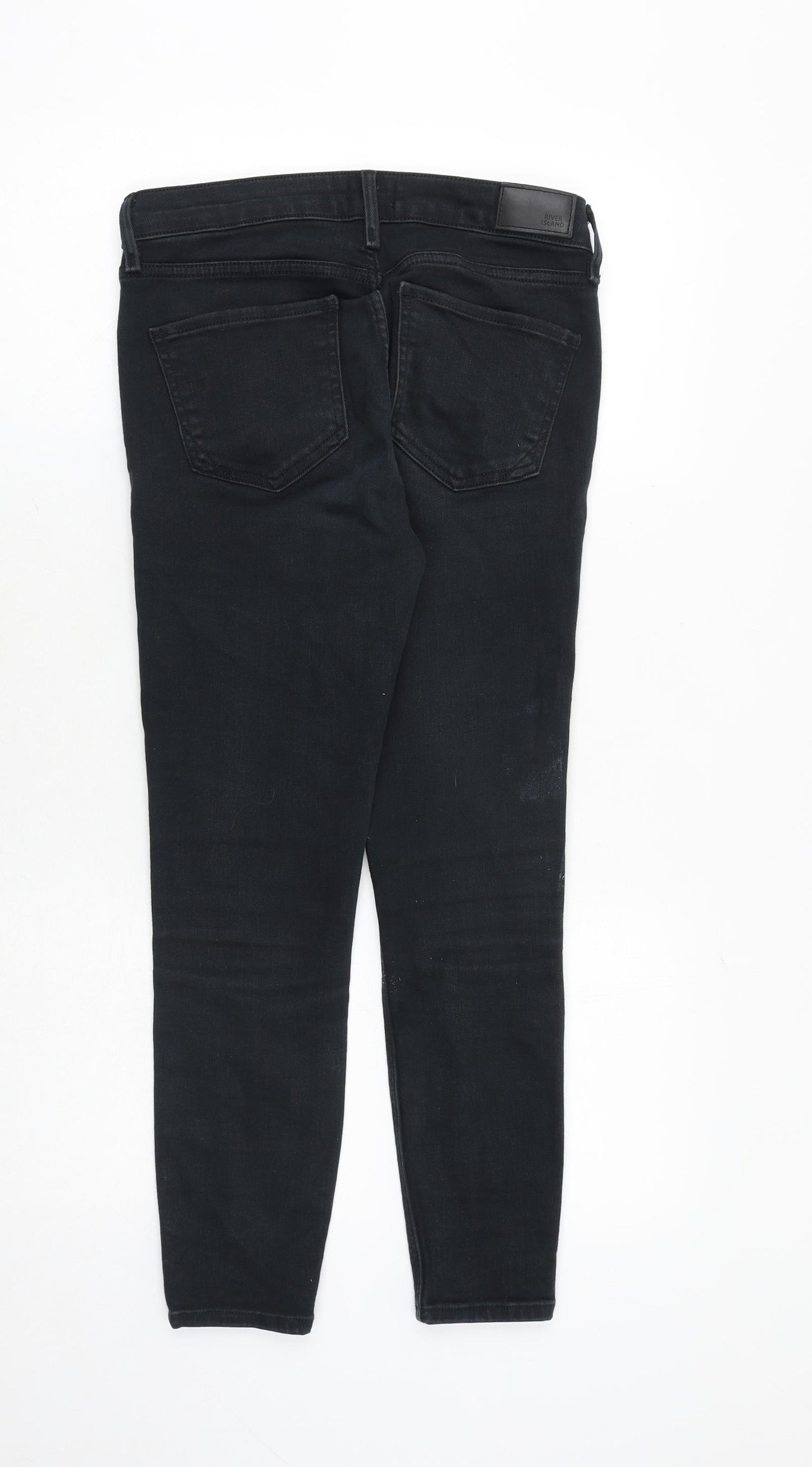 River Island Womens Black Cotton Skinny Jeans Size 10 Regular Zip