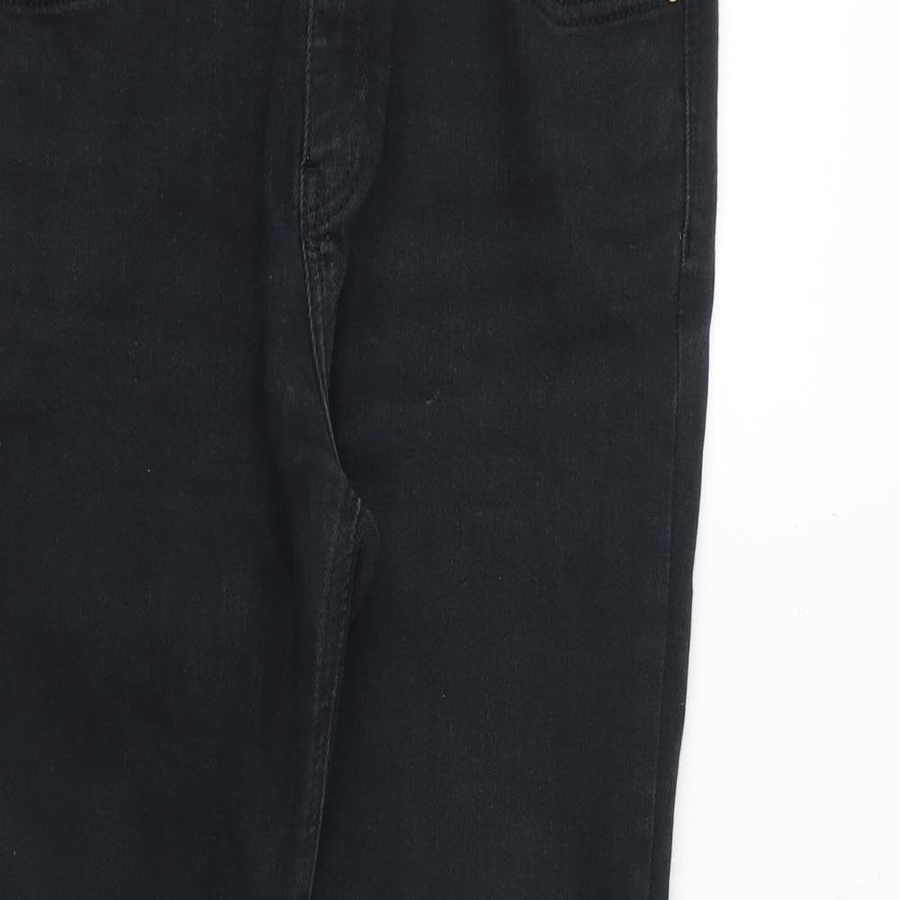 River Island Womens Black Cotton Skinny Jeans Size 10 Regular Zip