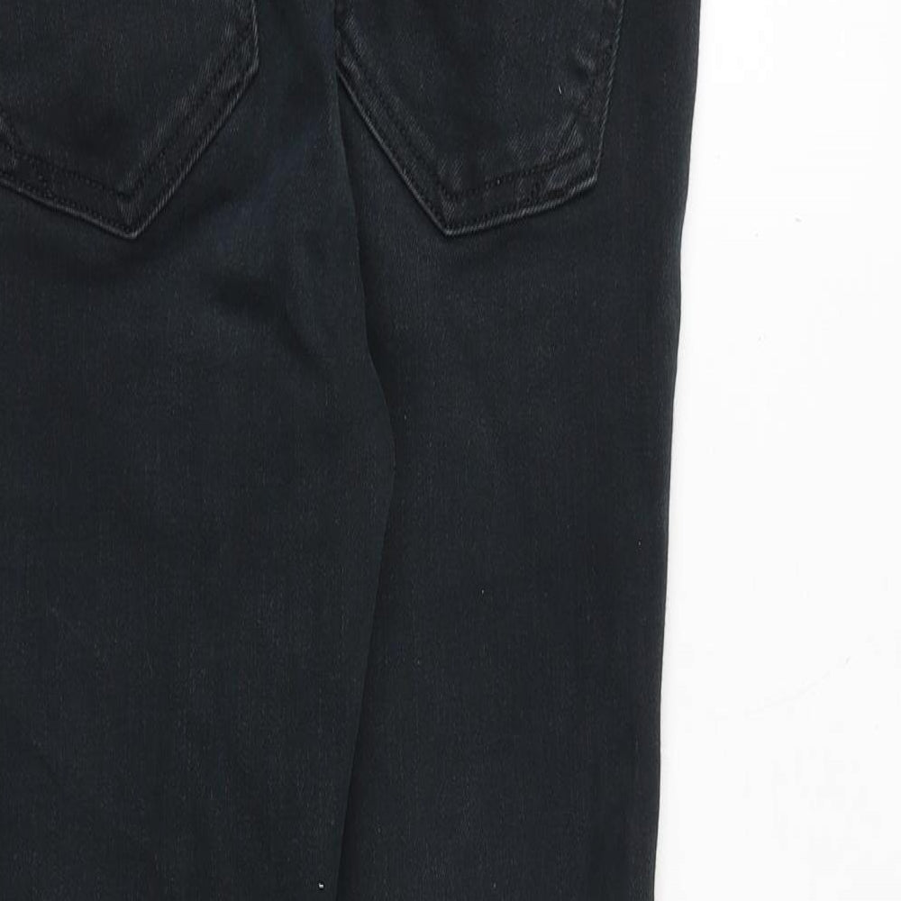 River Island Womens Black Cotton Skinny Jeans Size 10 Regular Zip