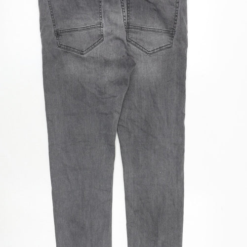 Zara Mens Grey Cotton Skinny Jeans Size 32 in Regular Zip