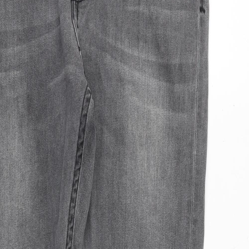Zara Mens Grey Cotton Skinny Jeans Size 32 in Regular Zip