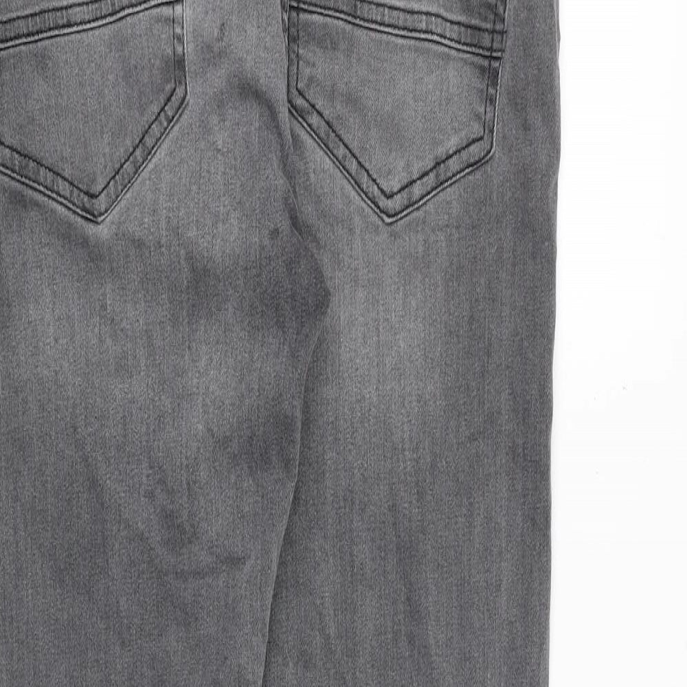 Zara Mens Grey Cotton Skinny Jeans Size 32 in Regular Zip