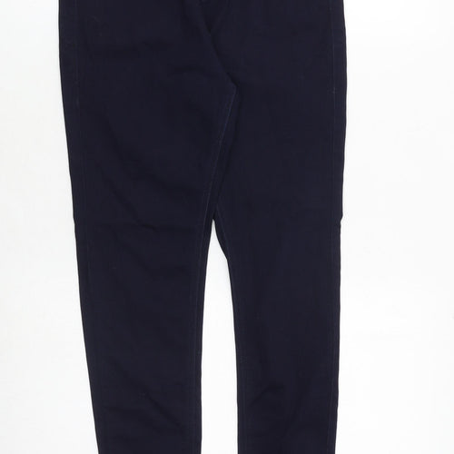 Marks and Spencer Womens Blue Cotton Skinny Jeans Size 10 Regular Zip