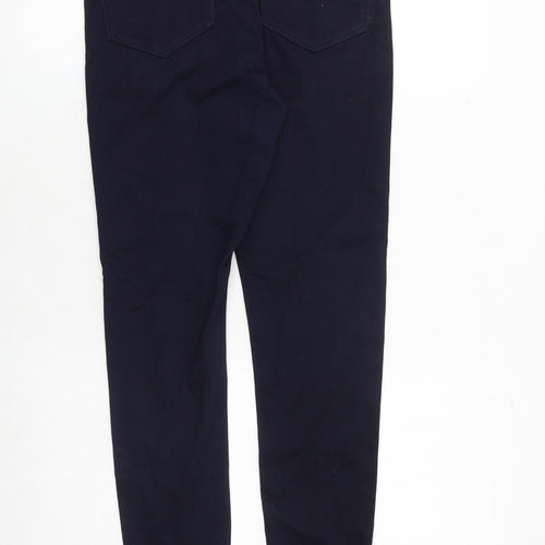 Marks and Spencer Womens Blue Cotton Skinny Jeans Size 10 Regular Zip