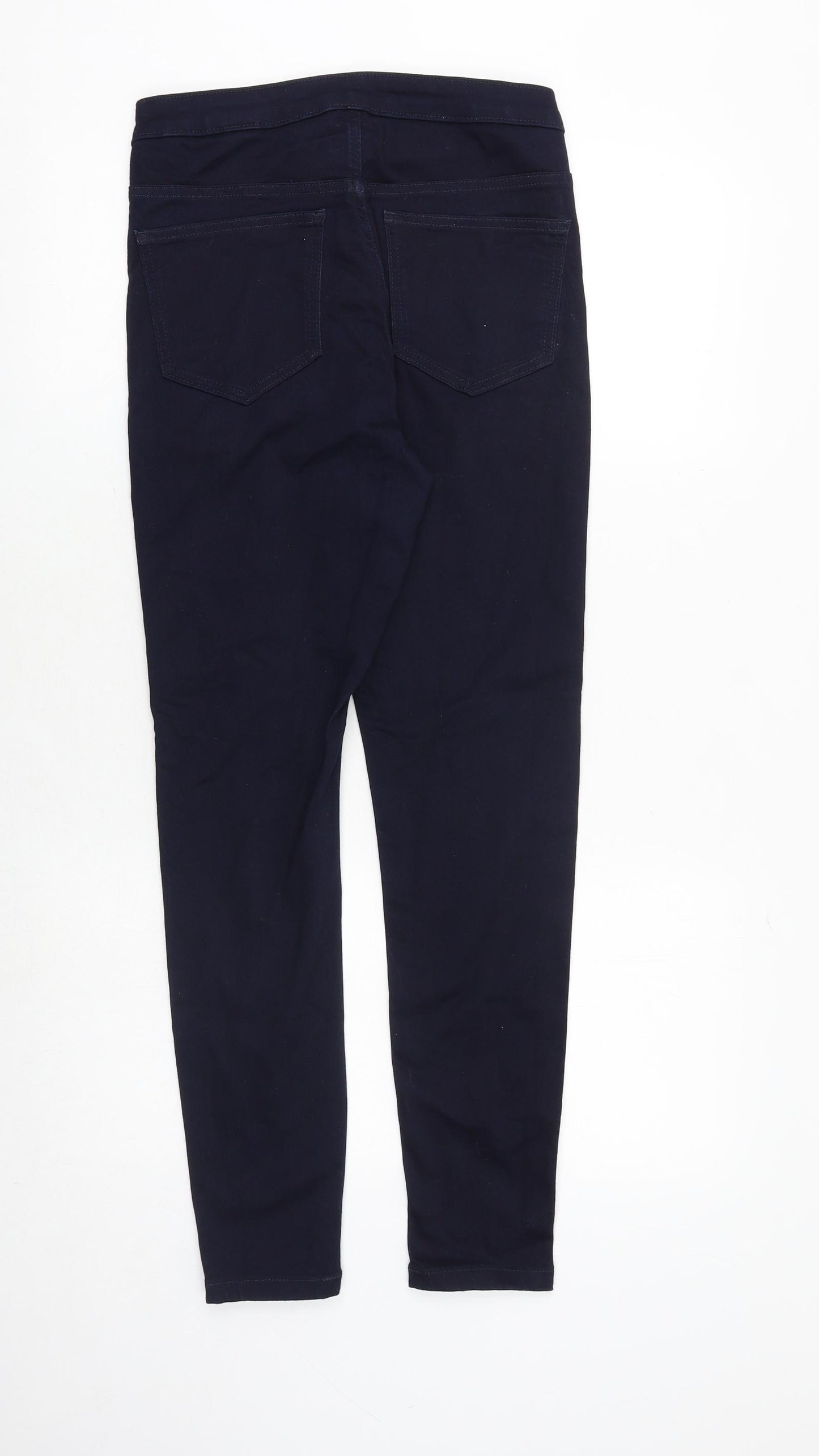 Marks and Spencer Womens Blue Cotton Skinny Jeans Size 10 Regular Zip