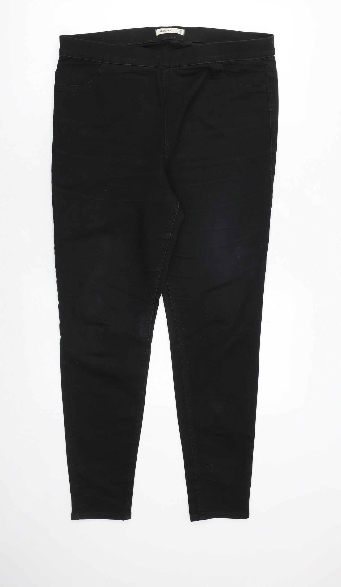 Marks and Spencer Womens Black Cotton Jegging Jeans Size 16 Regular