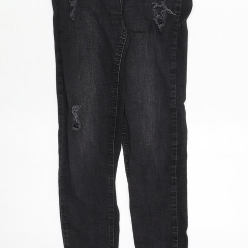 River Island Womens Grey Cotton Skinny Jeans Size 8 Regular Zip